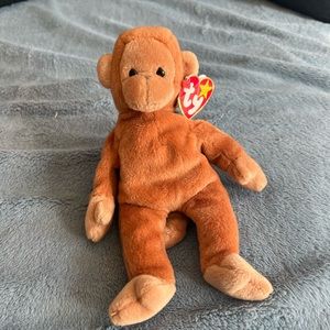 Vintage 1995 bongo the monkey collectible beanie baby with tags